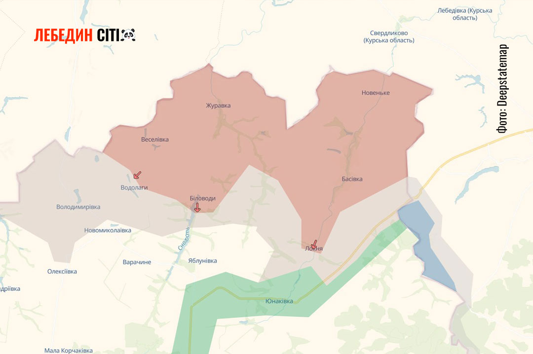 Російські війська просунулися біля Водолагів, Локні та Біловодів на Сумщині — DeepState