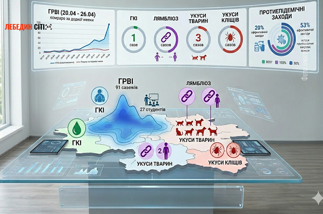 Епідемічна ситуація у Лебединській громаді за тиждень (20.04 – 26.04.2026)